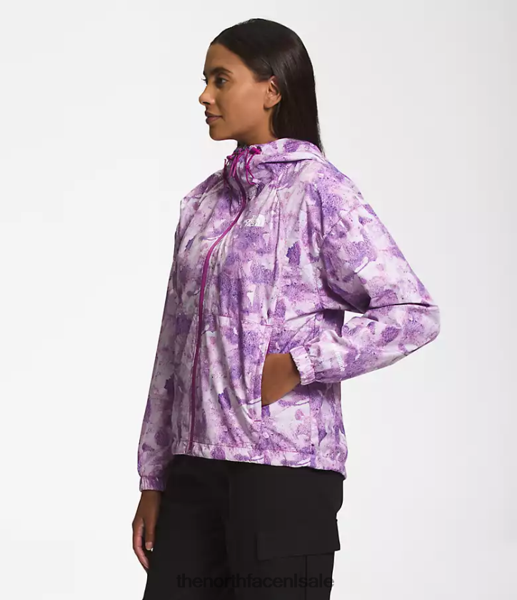 vrouwen hydrenaline jas 2000-25\\ lengte The North Face P464ZN673 kleding tonale kleurstofprint met paarse cactusbloemen